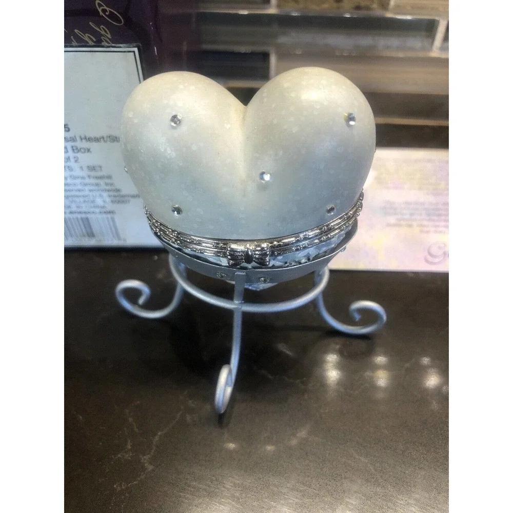 Enesco Proposal Heart Flip Ring Box‎ Stand Engagement Wedding Ring Keepsake Box